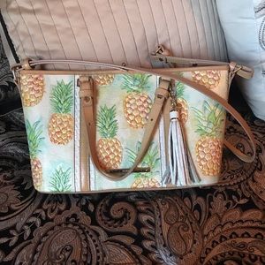 BRAHMIN MINI ASHER MULTI POMPANO Pineapple